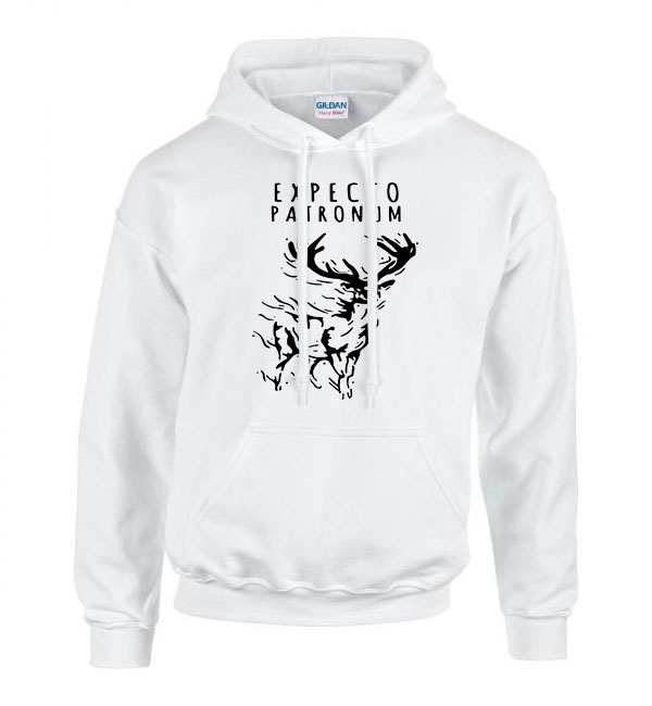 harry potter expecto patronum patronus Fehér Férfi Kapucnis Pulóver