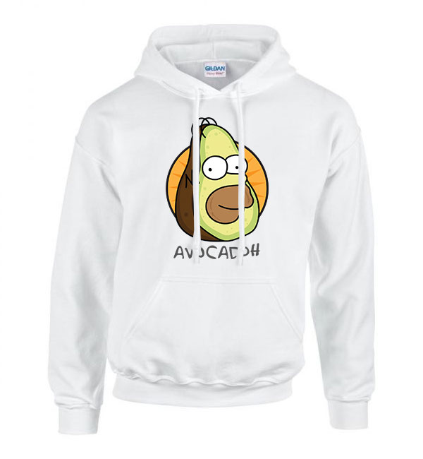 homer simpson avocadoh Fehér Férfi Kapucnis Pulóver