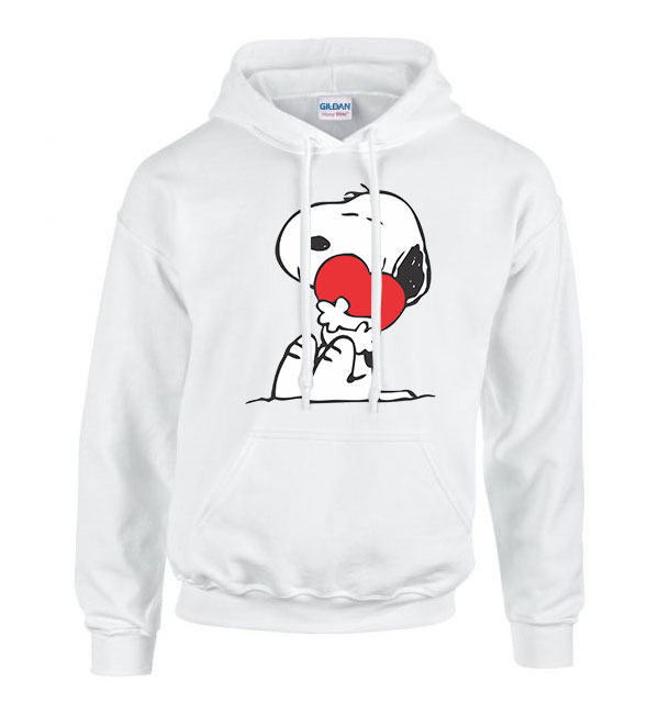 snoopy Fehér Férfi Kapucnis Pulóver