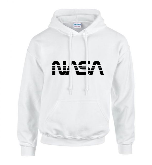 nasa Fehér Férfi Kapucnis Pulóver