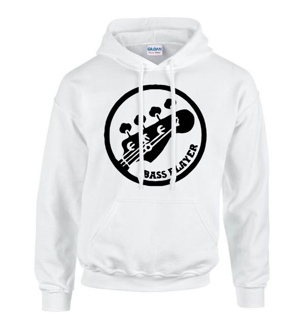 gitár gitárs bass gitár Fehér Férfi Kapucnis Pulóver