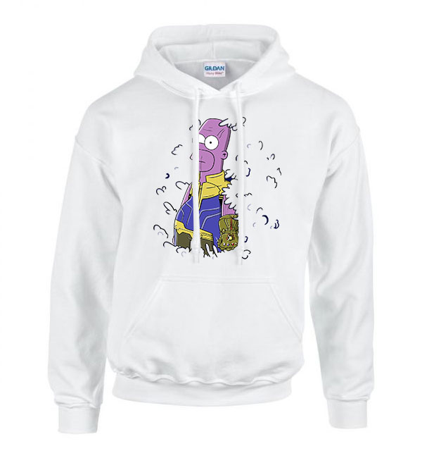 thanos homer simpson Fehér Férfi Kapucnis Pulóver