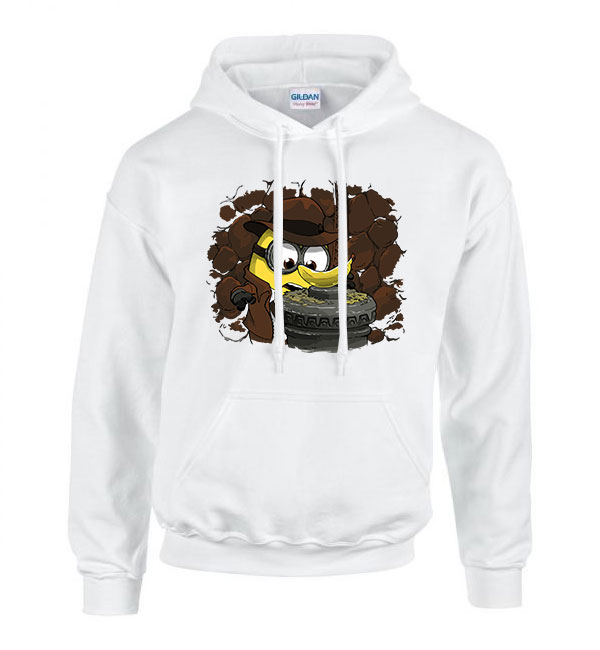 banana minions minyonok Fehér Férfi Kapucnis Pulóver