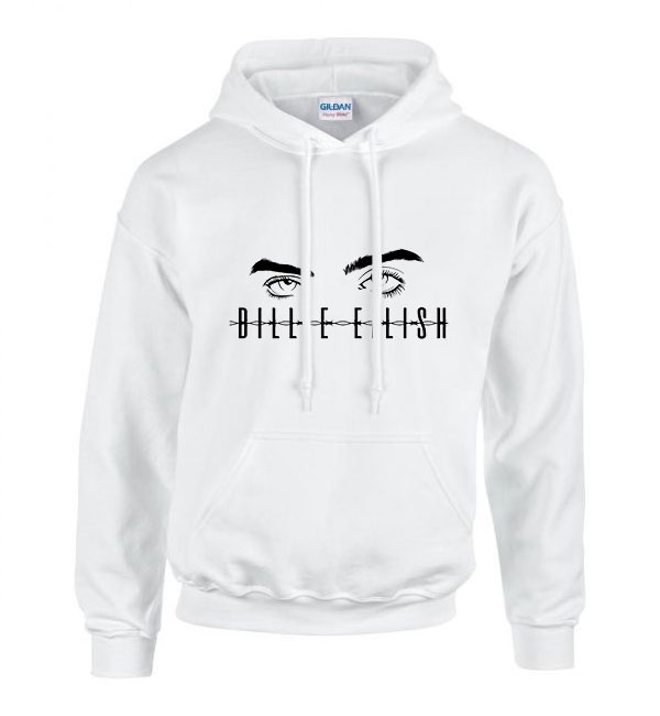billie eilish Fehér Férfi Kapucnis Pulóver