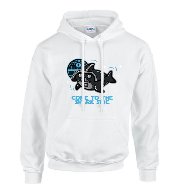 cápa cápás shark side Fehér Férfi Kapucnis Pulóver