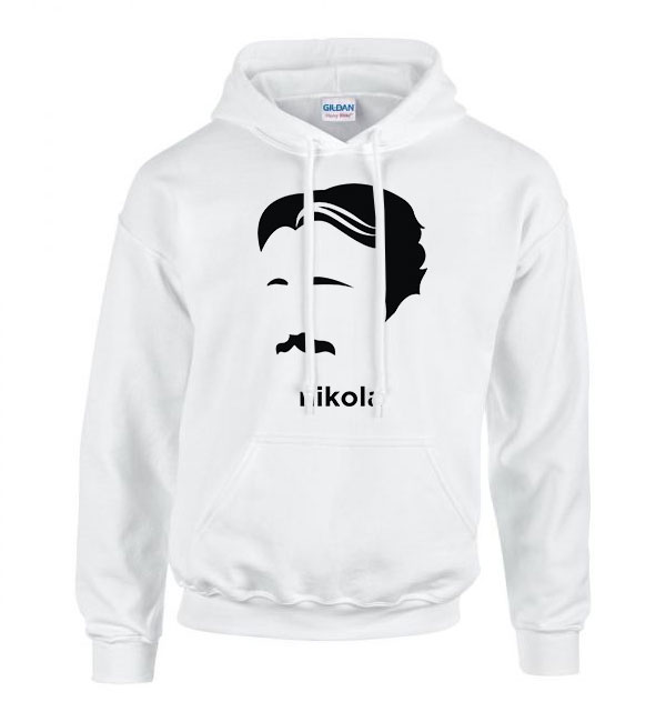 nikola tesla Fehér Férfi Kapucnis Pulóver