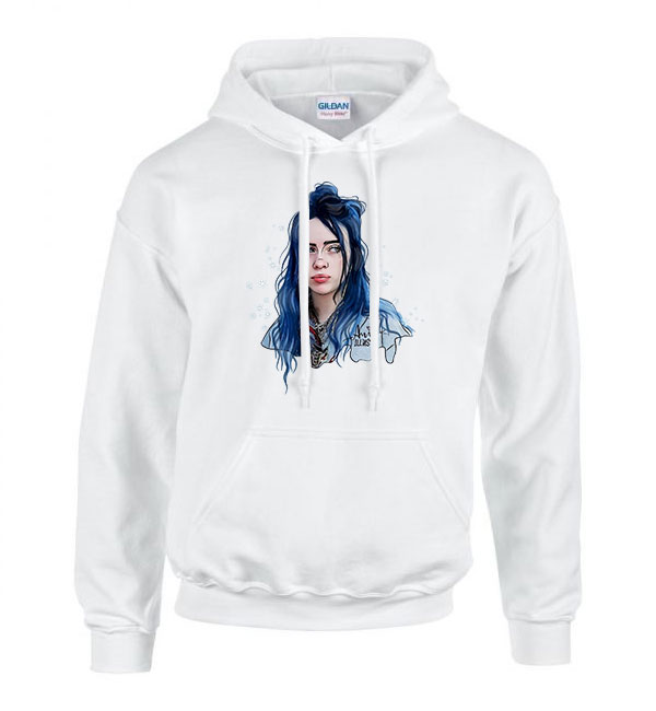 billie eilish Fehér Férfi Kapucnis Pulóver