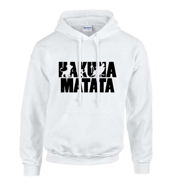 hakuna matata oroszlánkirály Fehér Férfi Kapucnis Pulóver