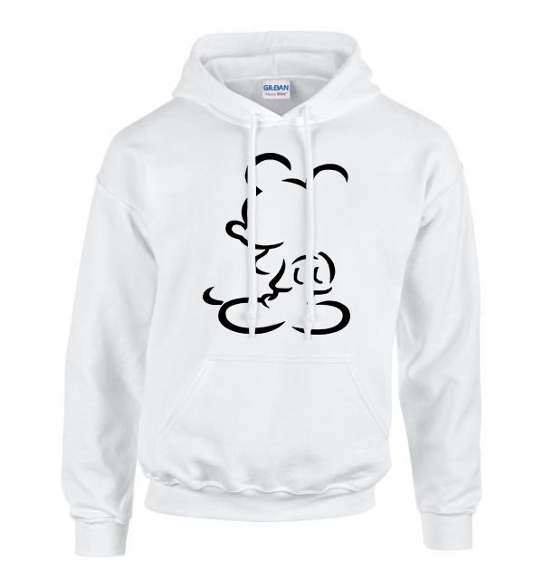 mickey egér outline Fehér Férfi Kapucnis Pulóver