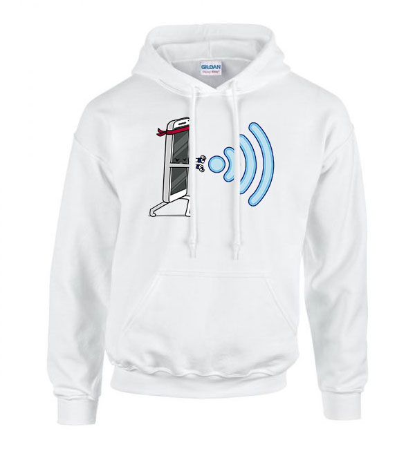 wifi Fehér Férfi Kapucnis Pulóver