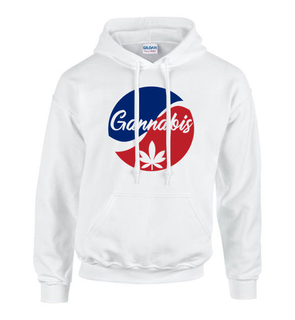 cannabis kanabisz  Fehér Férfi Kapucnis Pulóver