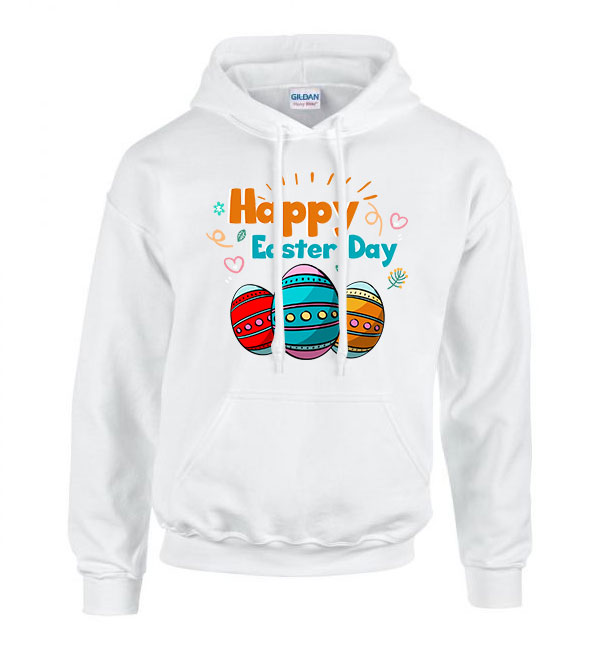 happy easter húsvét Fehér Férfi Kapucnis Pulóver