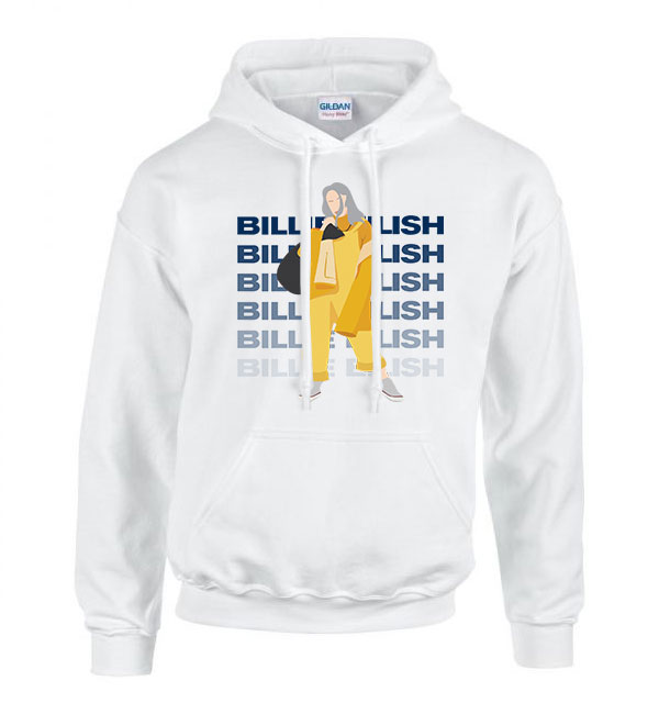 billie eilish Fehér Férfi Kapucnis Pulóver