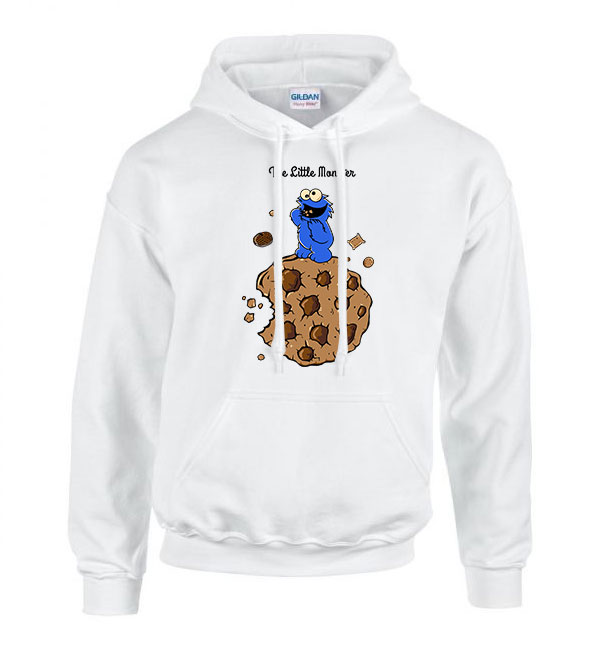 sütiszörny cookie monster Fehér Férfi Kapucnis Pulóver