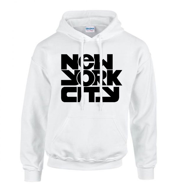 new york city Fehér Férfi Kapucnis Pulóver