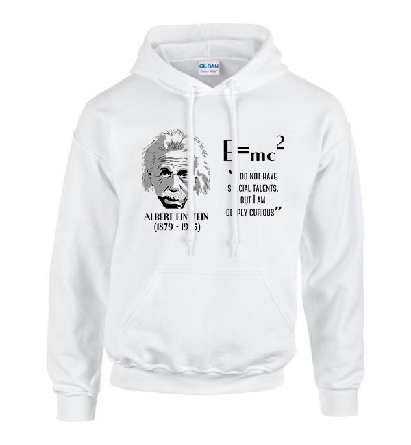 albert einstein Fehér Férfi Kapucnis Pulóver