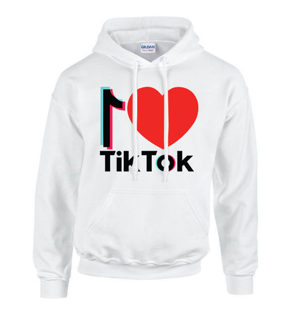 tik tok Fehér Férfi Kapucnis Pulóver