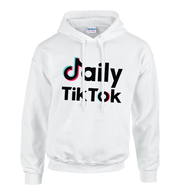 tik tok Fehér Férfi Kapucnis Pulóver