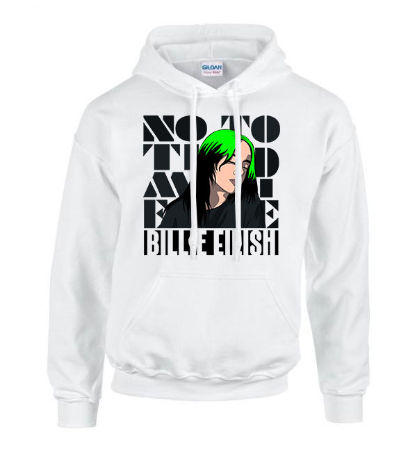 Billie Eilish Fehér Férfi Kapucnis Pulóver