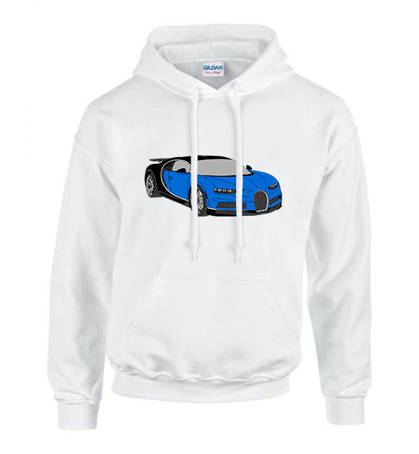 Bugatti Veyron Fehér Férfi Kapucnis Pulóver