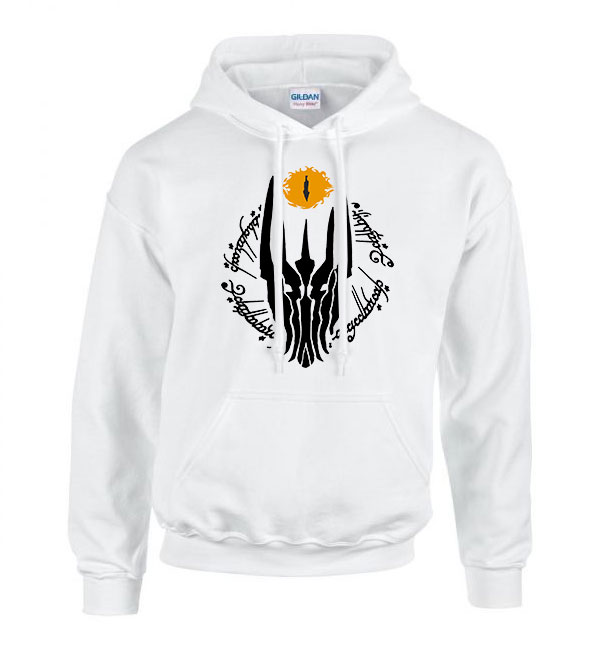 gyűrűk ura mordor szauron Fehér Férfi Kapucnis Pulóver