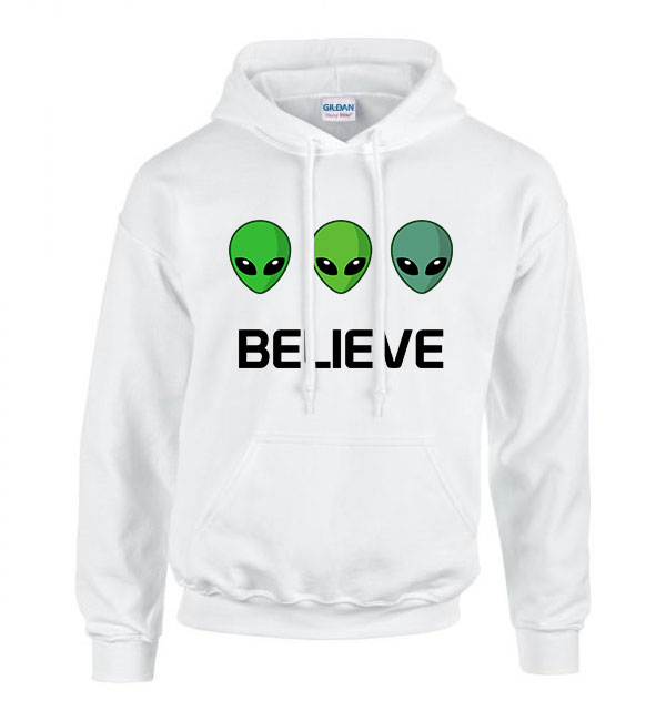 believe ufo Fehér Férfi Kapucnis Pulóver