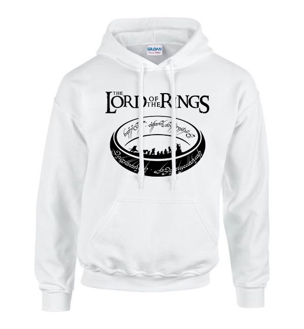 the lord of the rings gyűrűk ura Fehér Férfi Kapucnis Pulóver