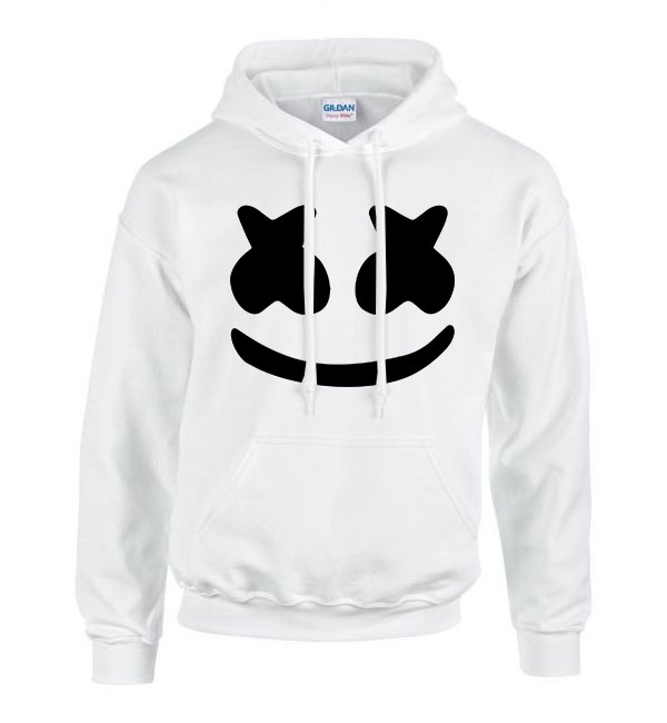 Marshmello Fehér Férfi Kapucnis Pulóver