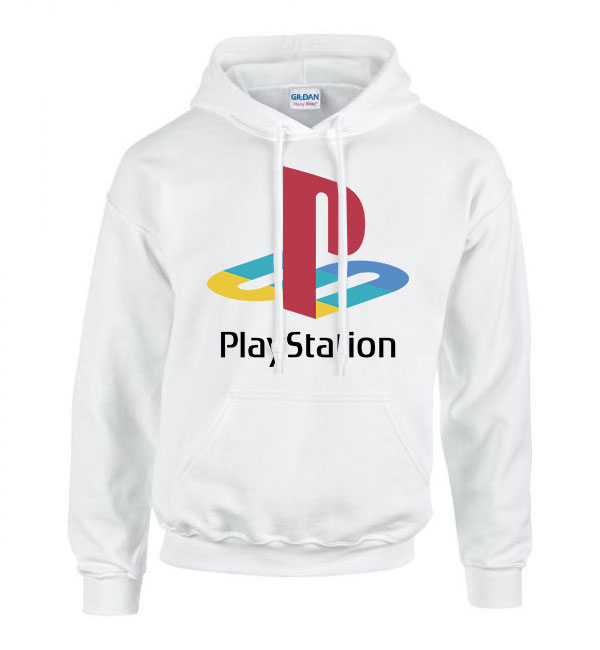 playstation Fehér Férfi Kapucnis Pulóver