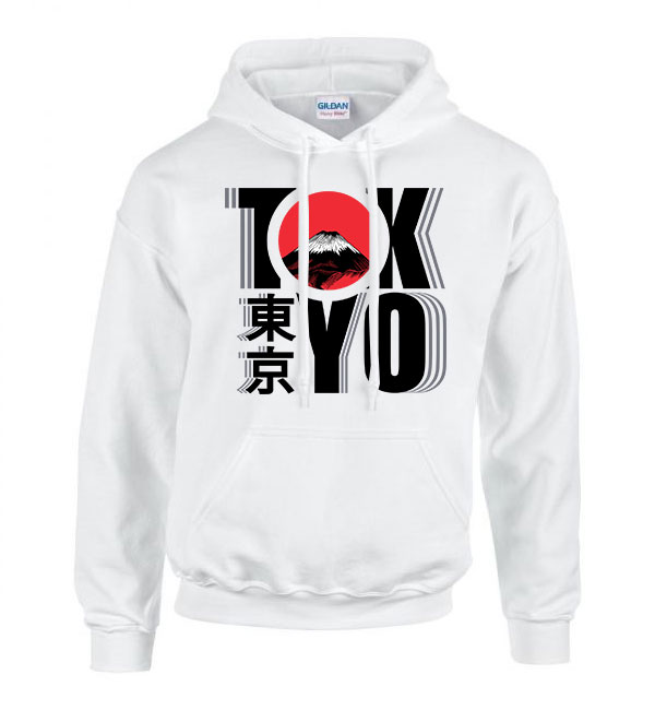 tokyo japán japan Fehér Férfi Kapucnis Pulóver