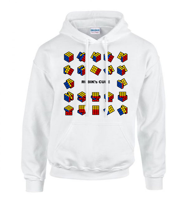 rubik kocka rubics cube Fehér Férfi Kapucnis Pulóver