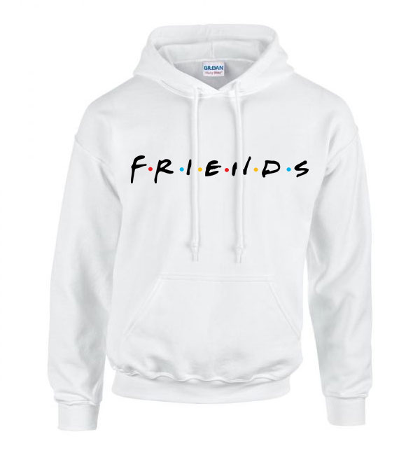 friends jóbarátok Fehér Férfi Kapucnis Pulóver