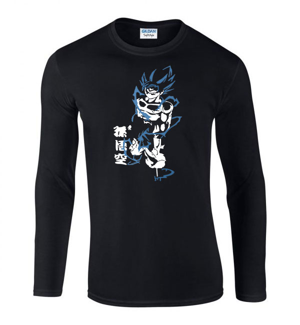 Son Goku Dragon Ball Fekete Férfi Hosszú Ujjú Póló