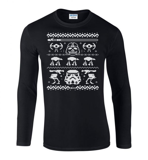 star wars darth vader karácsony pulcsi Fekete Férfi Hosszú Ujjú Póló