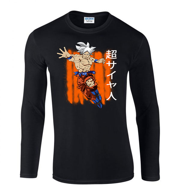 dragon ball son goku Fekete Férfi Hosszú Ujjú Póló