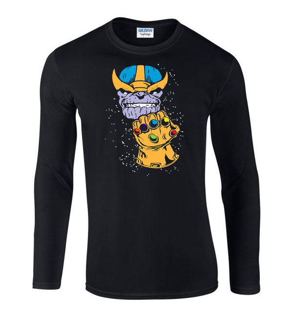 Thanos Fekete Férfi Hosszú Ujjú Póló