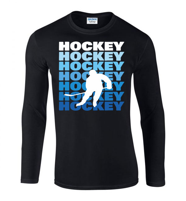 hockey hokis Fekete Férfi Hosszú Ujjú Póló