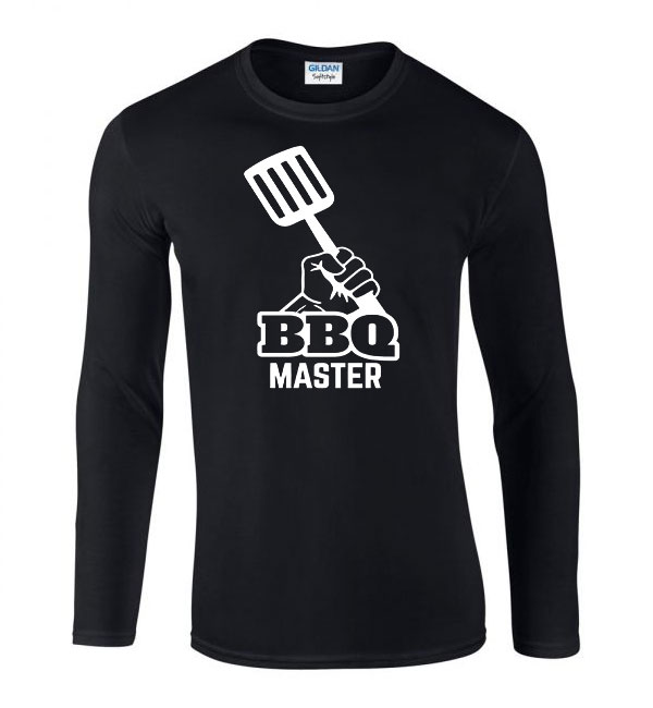 bbq grill grillezés Fekete Férfi Hosszú Ujjú Póló
