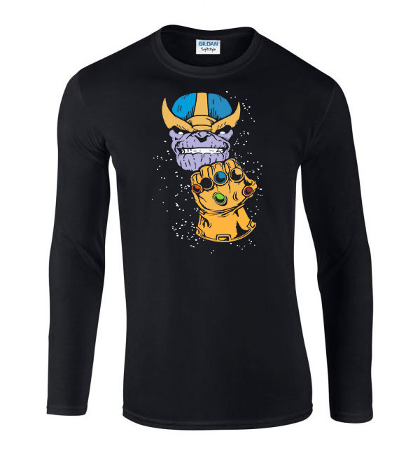 avengers bosszúállók thanos Fekete Férfi Hosszú Ujjú Póló
