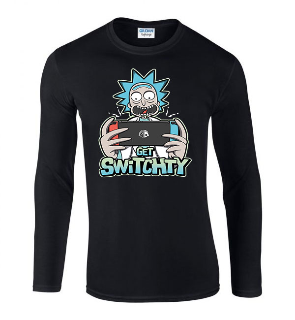 rick és morty Fekete Férfi Hosszú Ujjú Póló