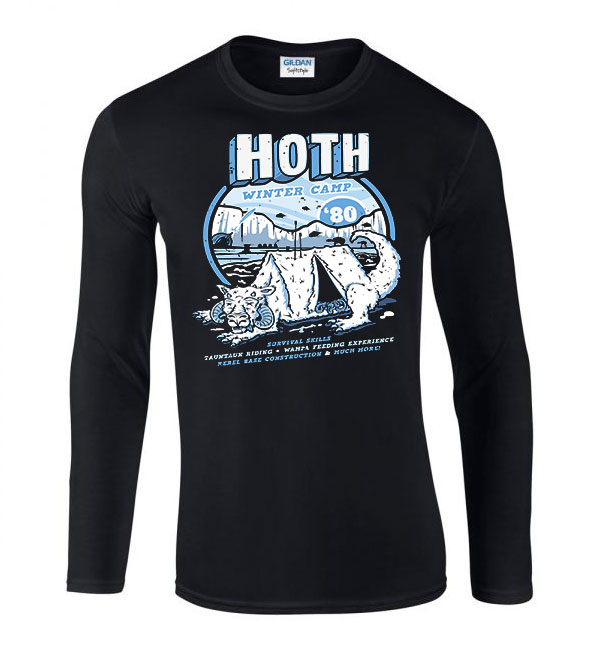 star wars hoth bolygó Fekete Férfi Hosszú Ujjú Póló