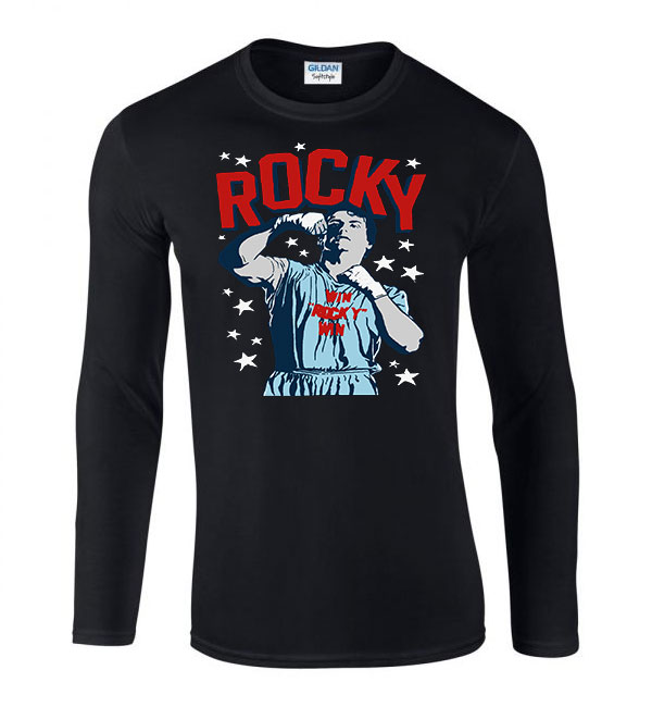 rocky Fekete Férfi Hosszú Ujjú Póló