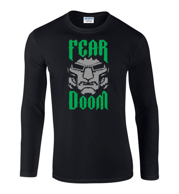 doctor doom Fekete Férfi Hosszú Ujjú Póló