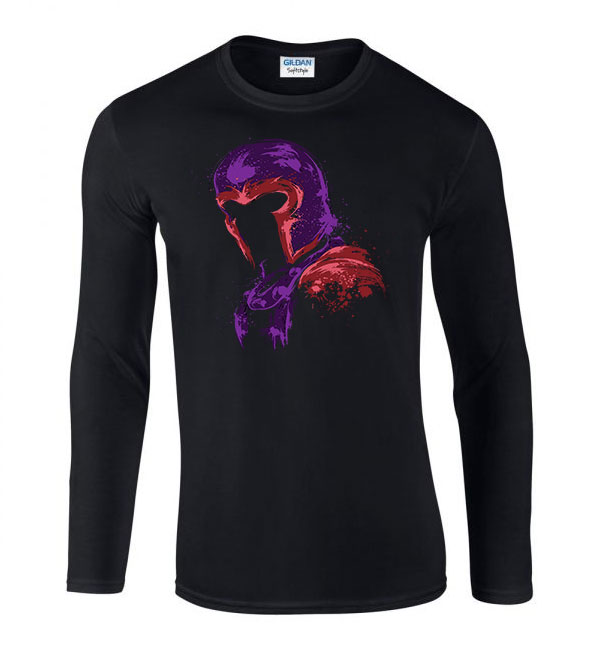 magneto Fekete Férfi Hosszú Ujjú Póló