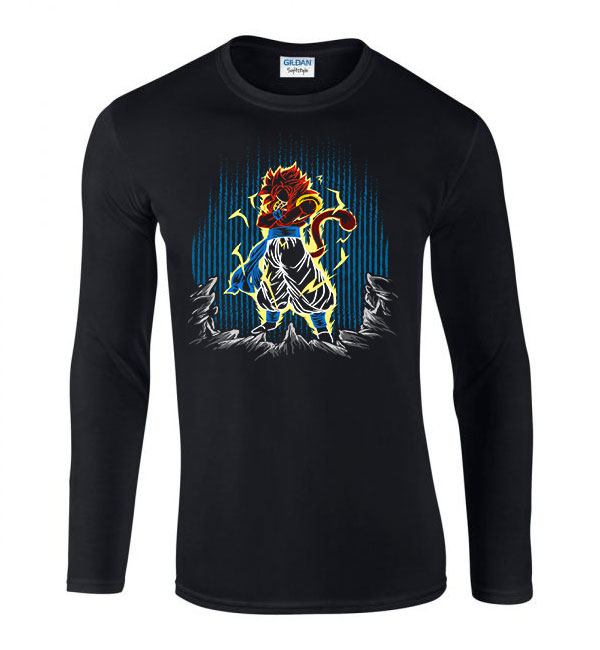 dragon ball son goku Fekete Férfi Hosszú Ujjú Póló