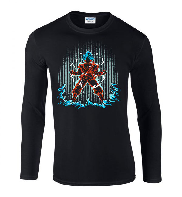 son goku dragon ball Fekete Férfi Hosszú Ujjú Póló