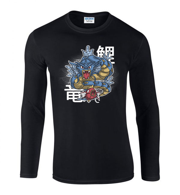 pokermon gyarados magicarp Fekete Férfi Hosszú Ujjú Póló