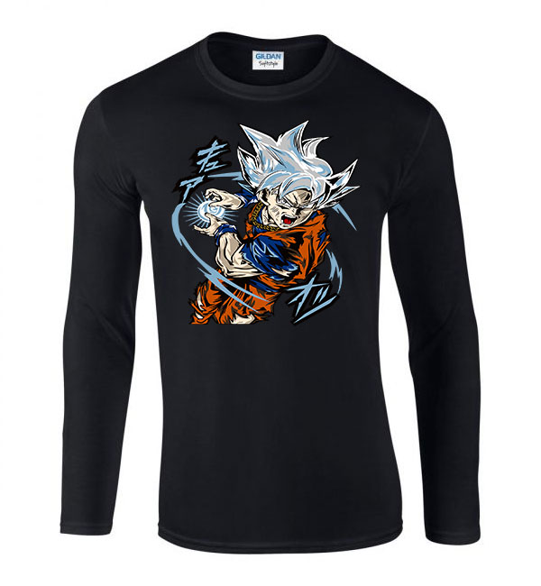 son goku dragon ball ultragoku Fekete Férfi Hosszú Ujjú Póló