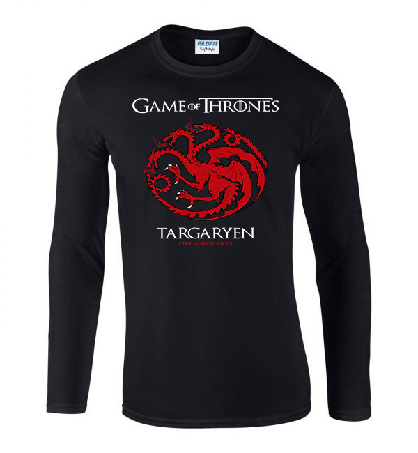 game of thrones trónok harca Fekete Férfi Hosszú Ujjú Póló