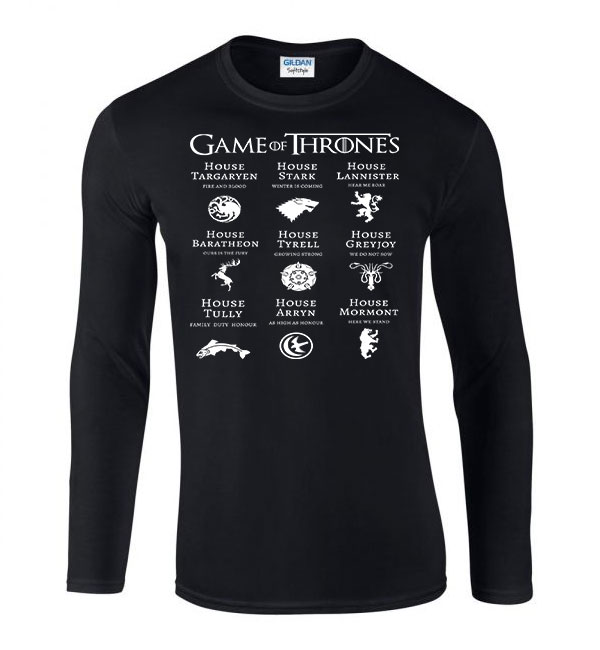 trónok harca game of thrones Fekete Férfi Hosszú Ujjú Póló